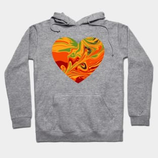 Warm Summer Abstract Melt Artwork Heart Hoodie